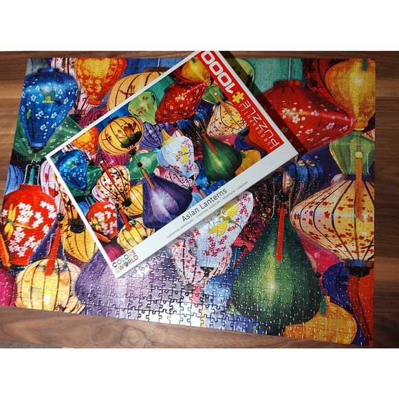 Eurographics 1000 Piece Jigsaw Puzzle Asian Lanterns Complete - Picture 4 of 8